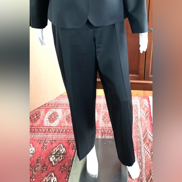 Soft and shiny fine wool blend black blazer & straight pants 2 Pc suit US 12 - Picture 6 of 16